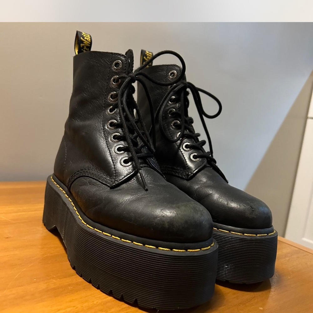 Dr. Martens Black Platform Lace-Up Boots Pascal Max